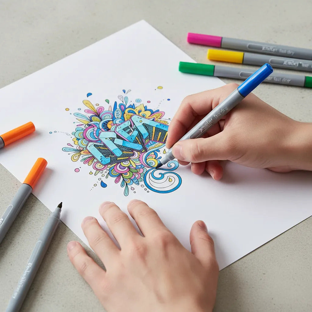 Fineliner Adix 12 Colores, Tecnología Dry Safe