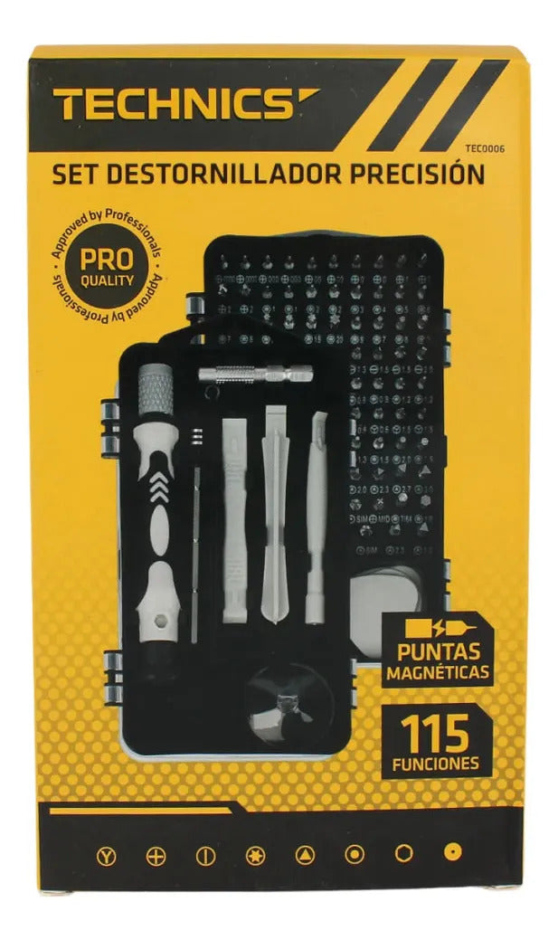 Set Destornillador Technics 115 Piezas Punta Magnética