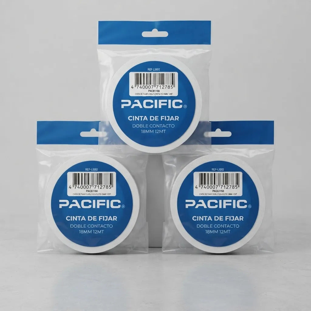 Pack 3 Cintas de Montaje Doble Faz Pacific 12m