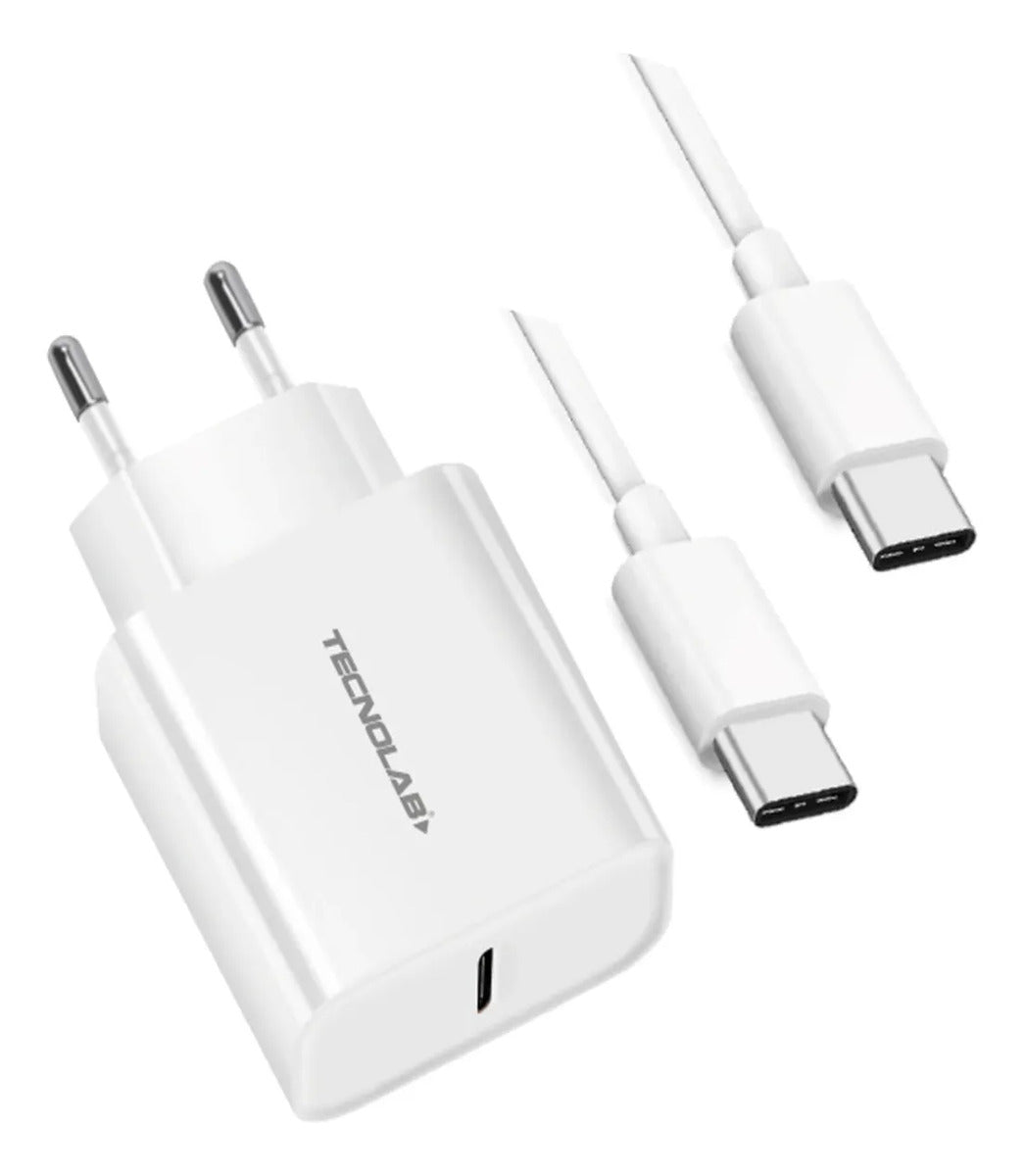 Cargador Rápido 18W Tecnolab con Cable USB-C a USB-C