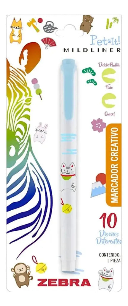 Pack 5 Marcadores Mildliner Pet It Zebra Pastel