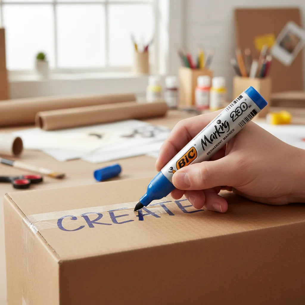 Marcador Permanente Bic Marking Biselado Azul