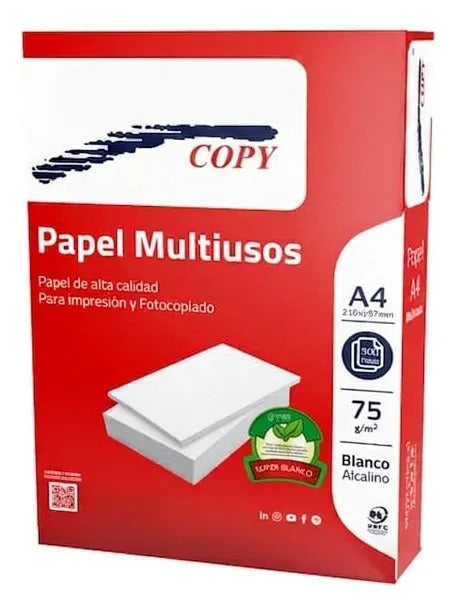 Resma A4 Prisa Papel Blanco 75g x 500 Hojas