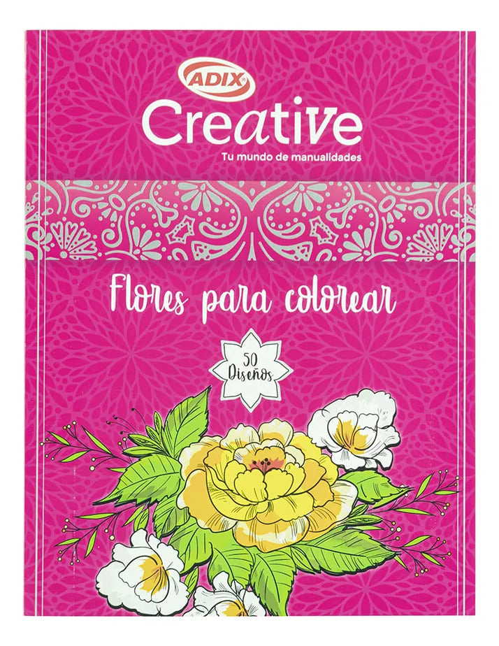 Libro Para Colorear Mandala Flores Adix 50 Páginas