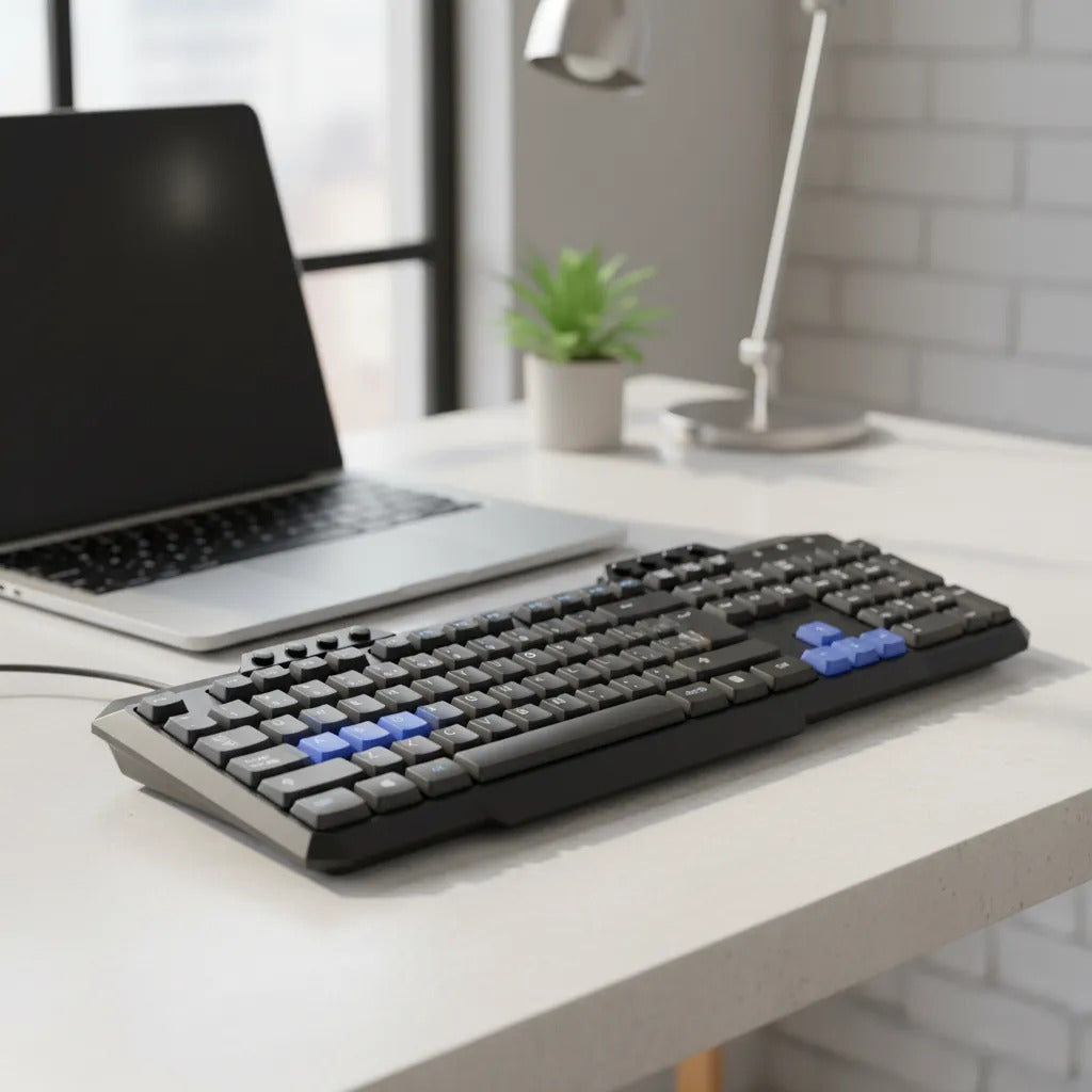 Teclado Multimedia USB DBlue Silencioso con 8 Teclas