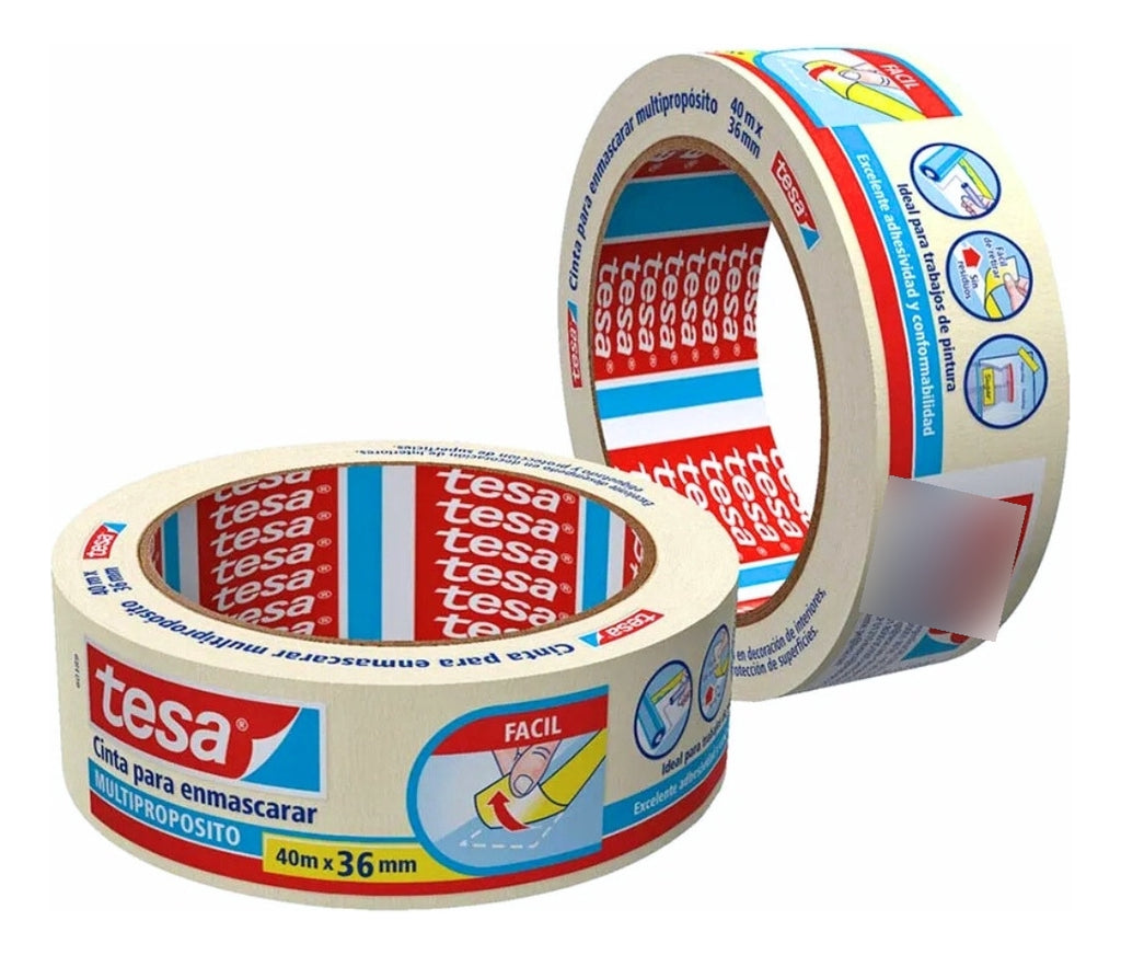 Masking Tape Tesa 36 Mm X 40 M Color Blanco Cinta Enmascarar
