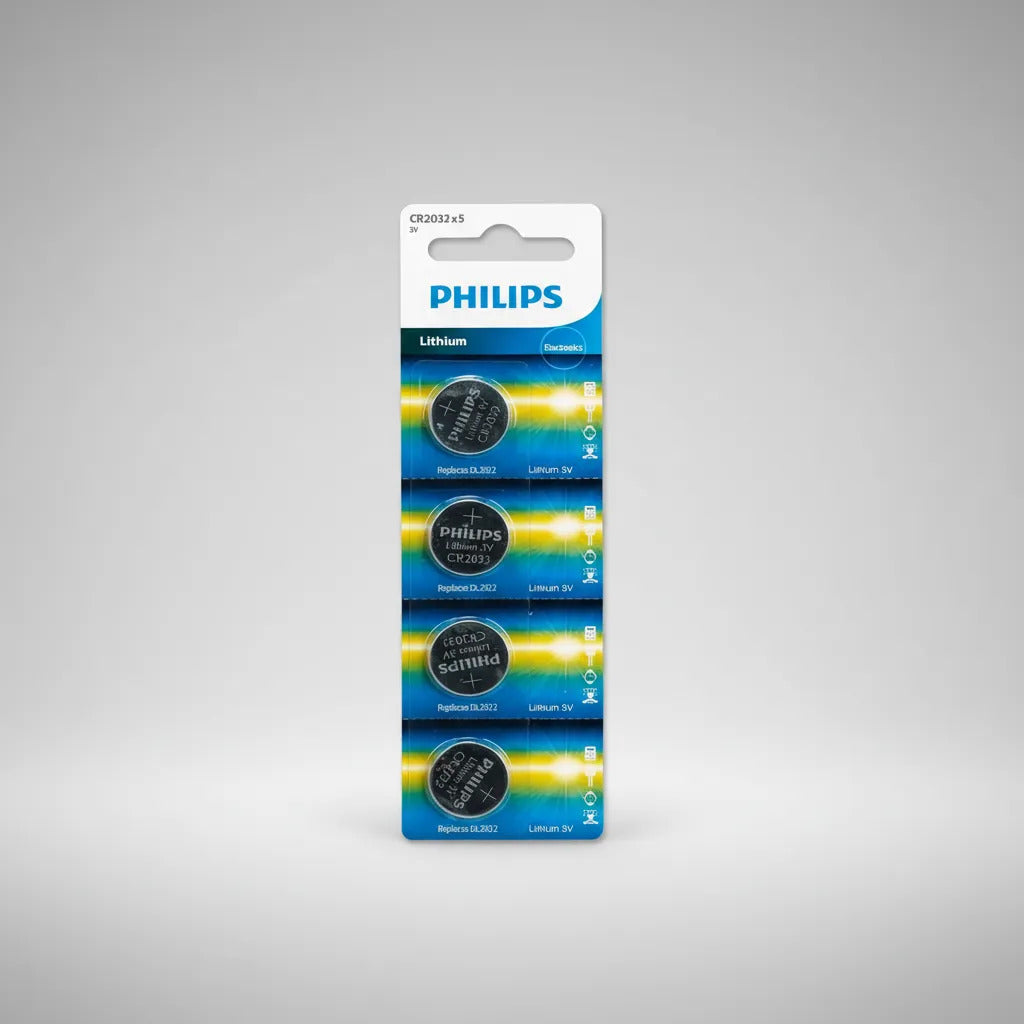 Pila CR2032 Philips Litio 3V, Pack de 5 Unidades