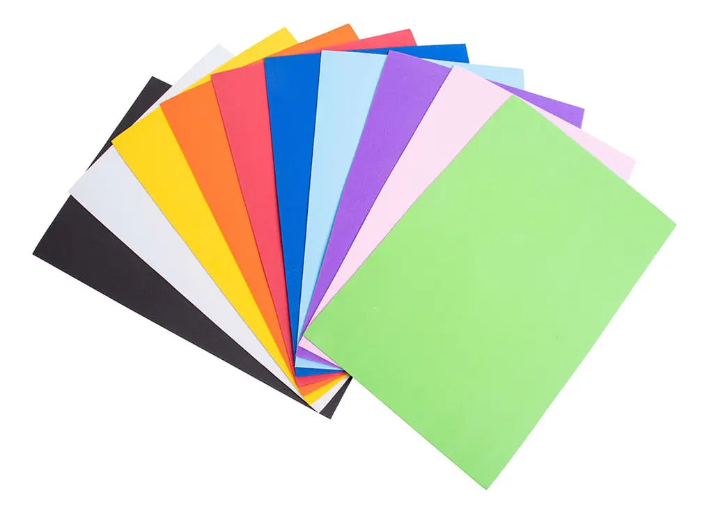 Pack Goma Eva Colores Surtidos 10 Ud 20x30cm Escolar Adix