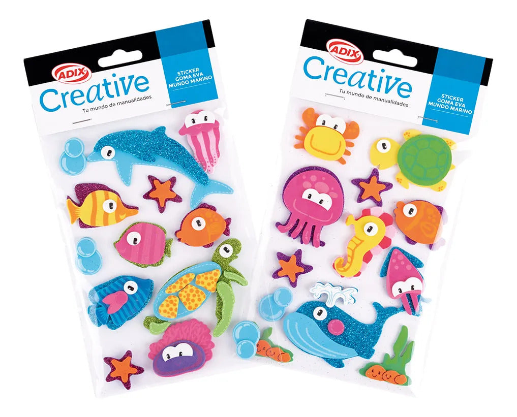 Block Stickers Goma Eva Mundo Marino Surtidos Creative