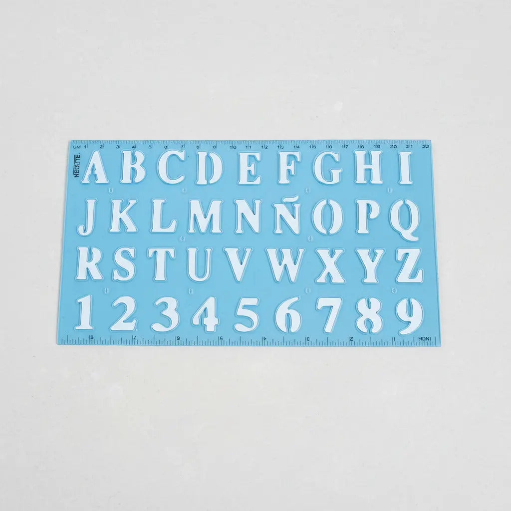 Normógrafo 22cm Letras y Números Neolite