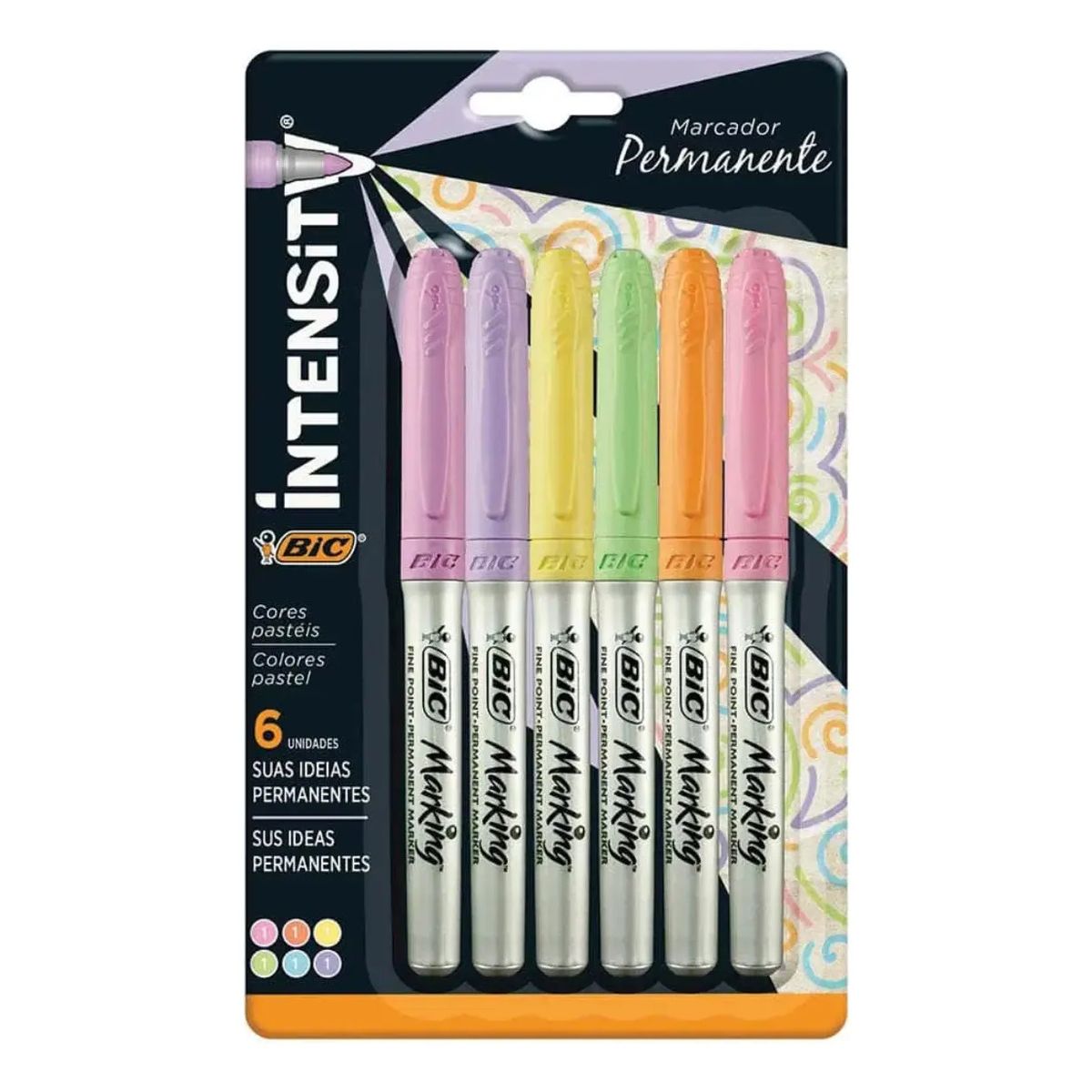 Marcadores Bic Grip Intensity 6 Colores Pastel