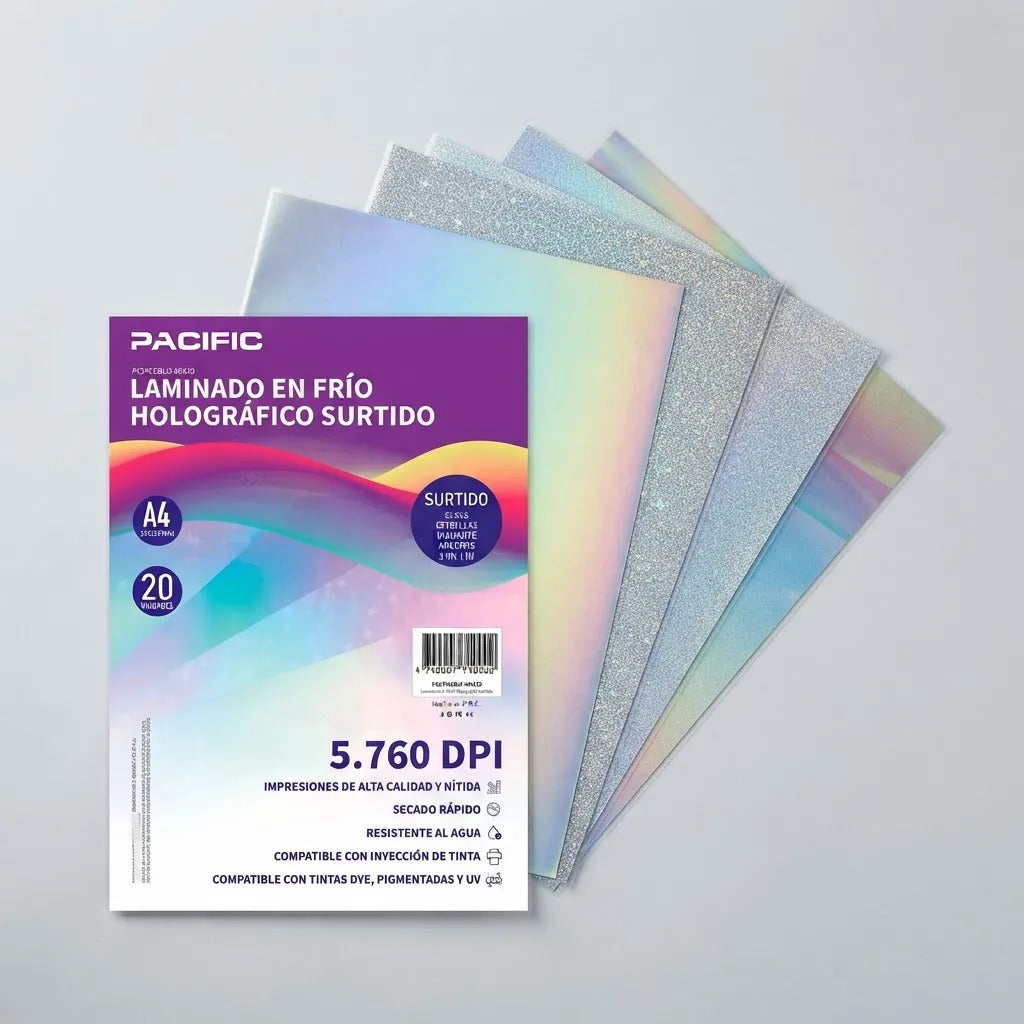 Laminado en Frío Holográfico A4 Diseños Surtidos