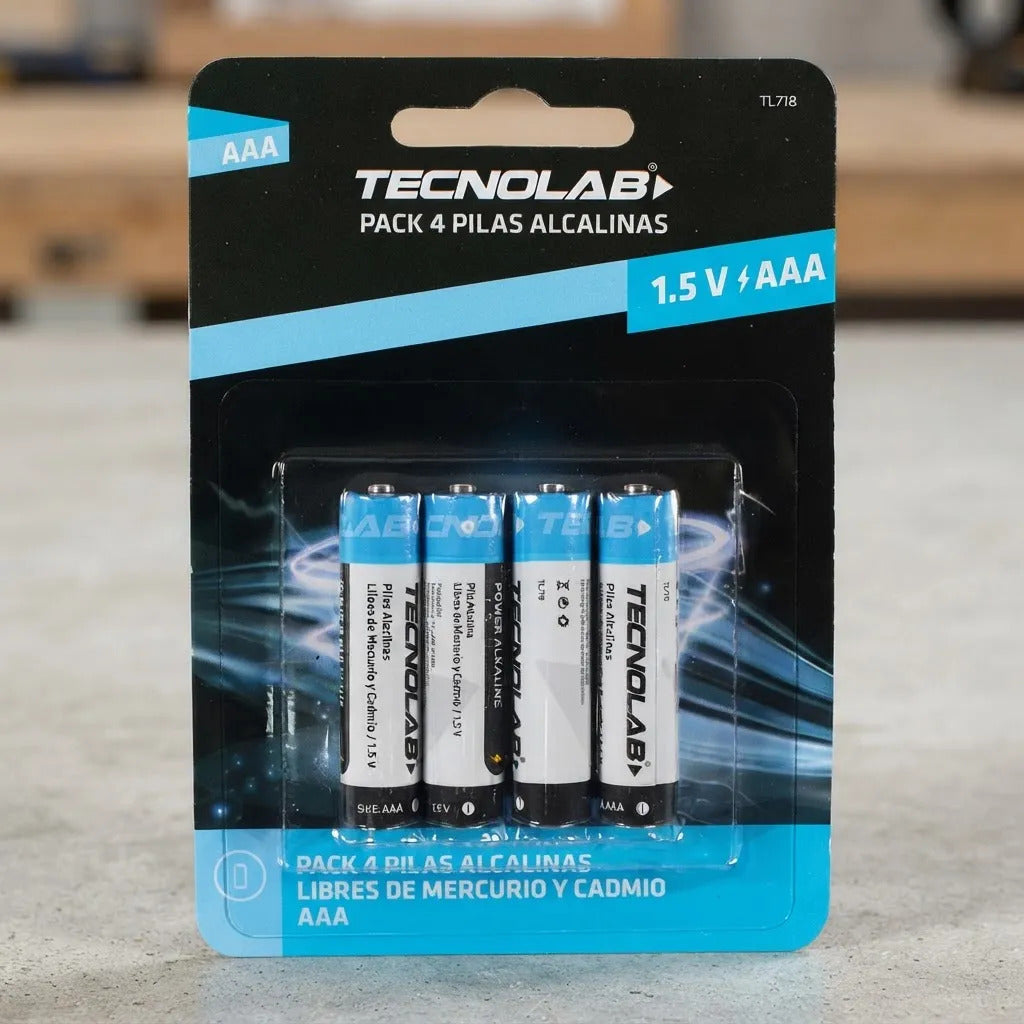 Pack 4 Pilas Tecnolab Alcalinas Aaa 1200 Mah
