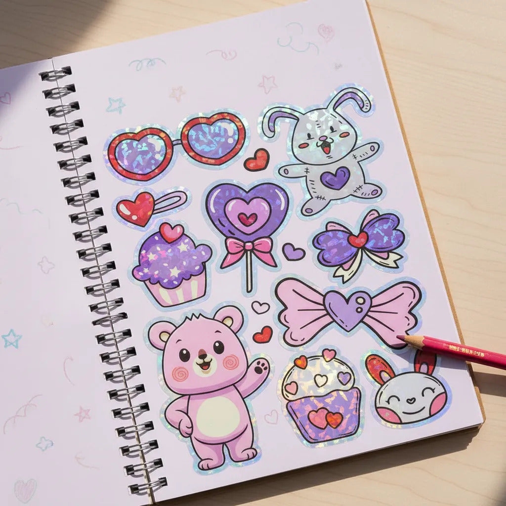 Stickers Holográficos Decorativos Adetec Niños