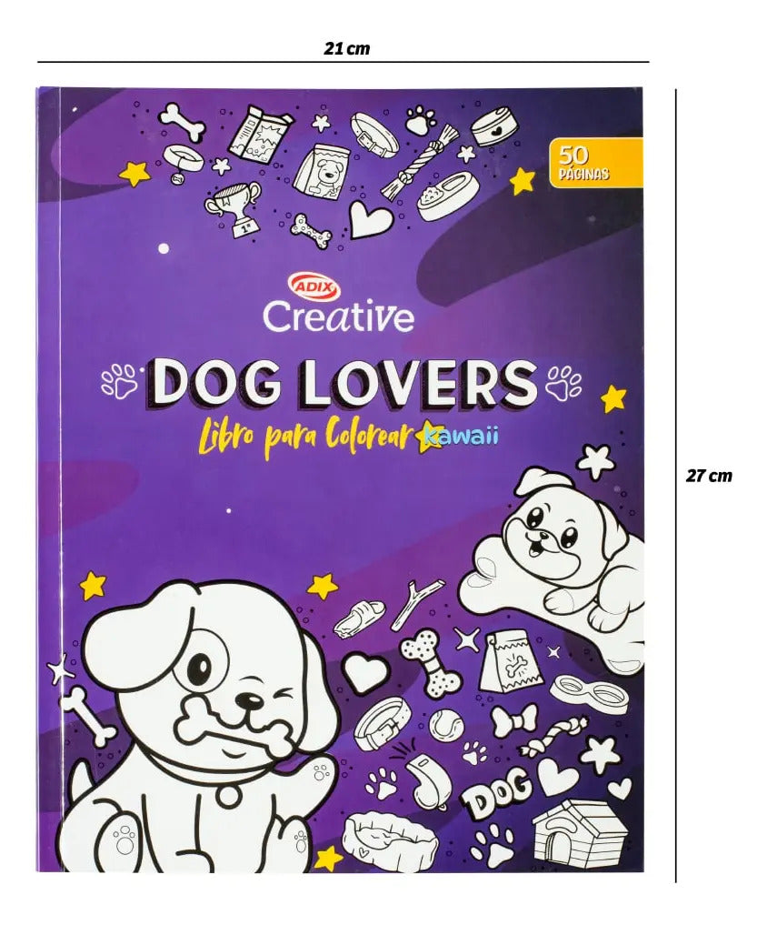 Libro para Colorear Dog Lover Kawaii Adix 50 Páginas
