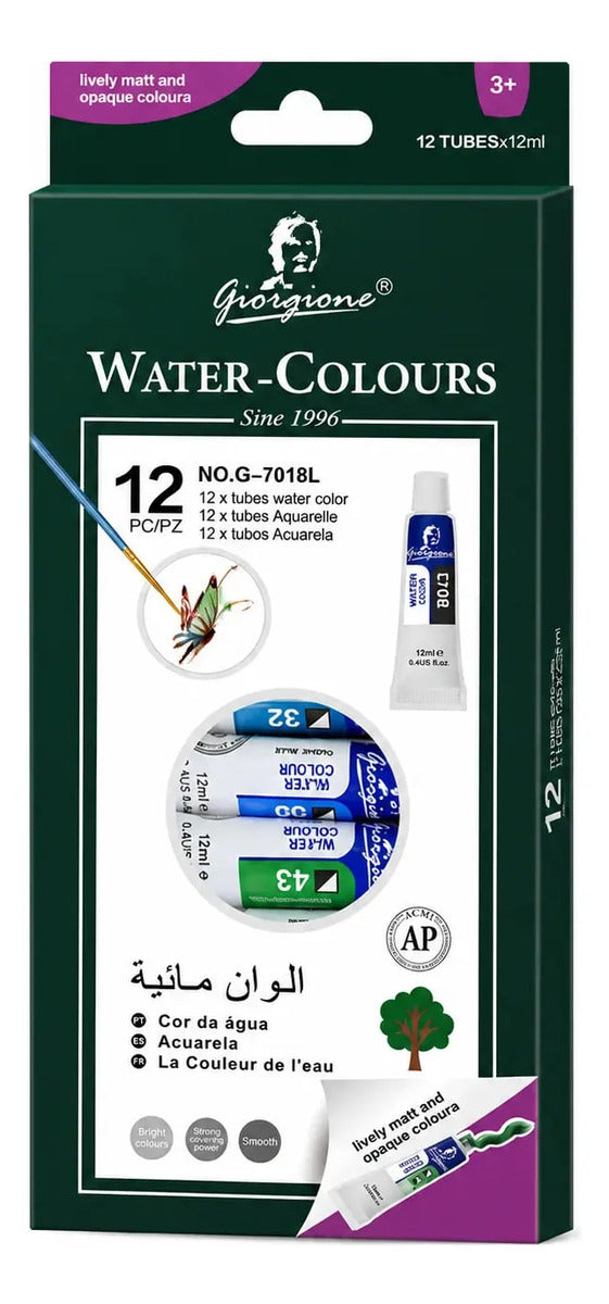 Set 12 Acuarelas en Tubo Giorgione 12ml Ilustración