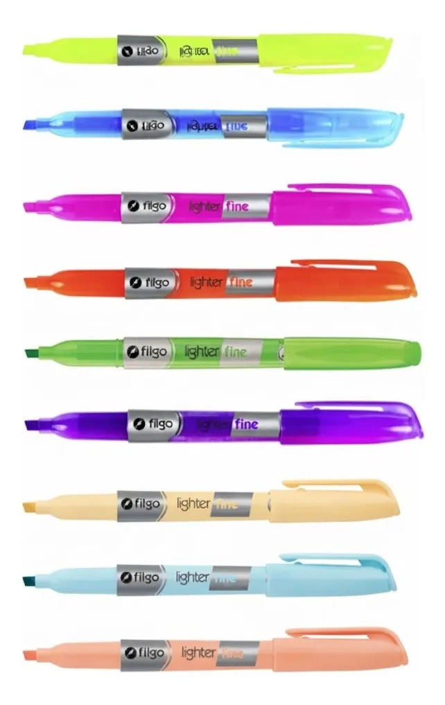 Resaltadores Filgo Lighter Fine Neón y Pastel Pack 9