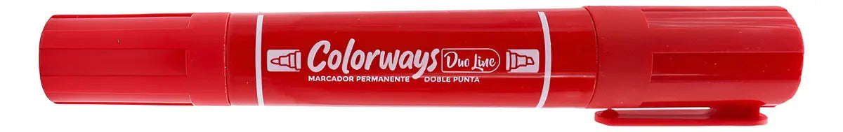 Marcador Permanente Doble Punta Adetec Rojo