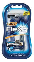Maquinilla Bic Flex3 Desechable 3 Hojas Pack x2