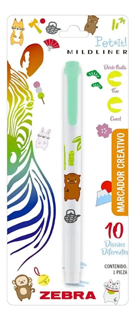 Pack 5 Marcadores Mildliner Pet It Zebra Pastel