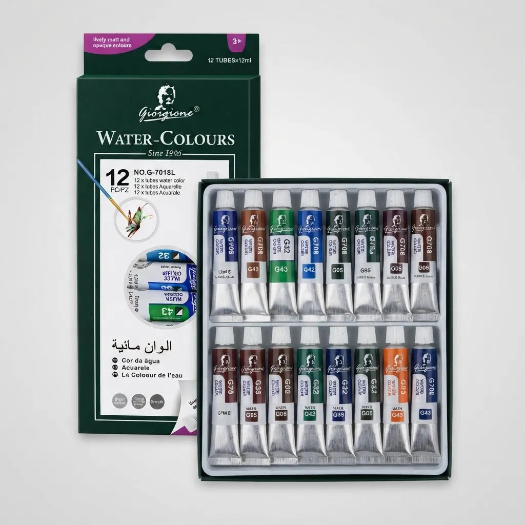 Set 12 Acuarelas en Tubo Giorgione 12ml Ilustración