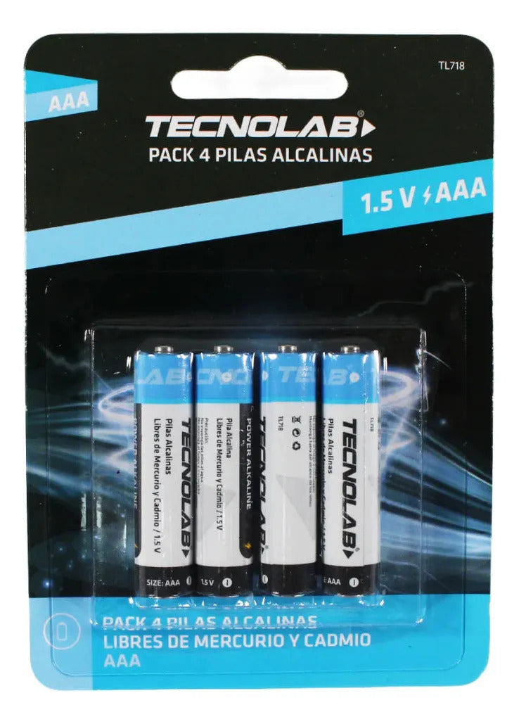 Pack 4 Pilas Tecnolab Alcalinas Aaa 1200 Mah