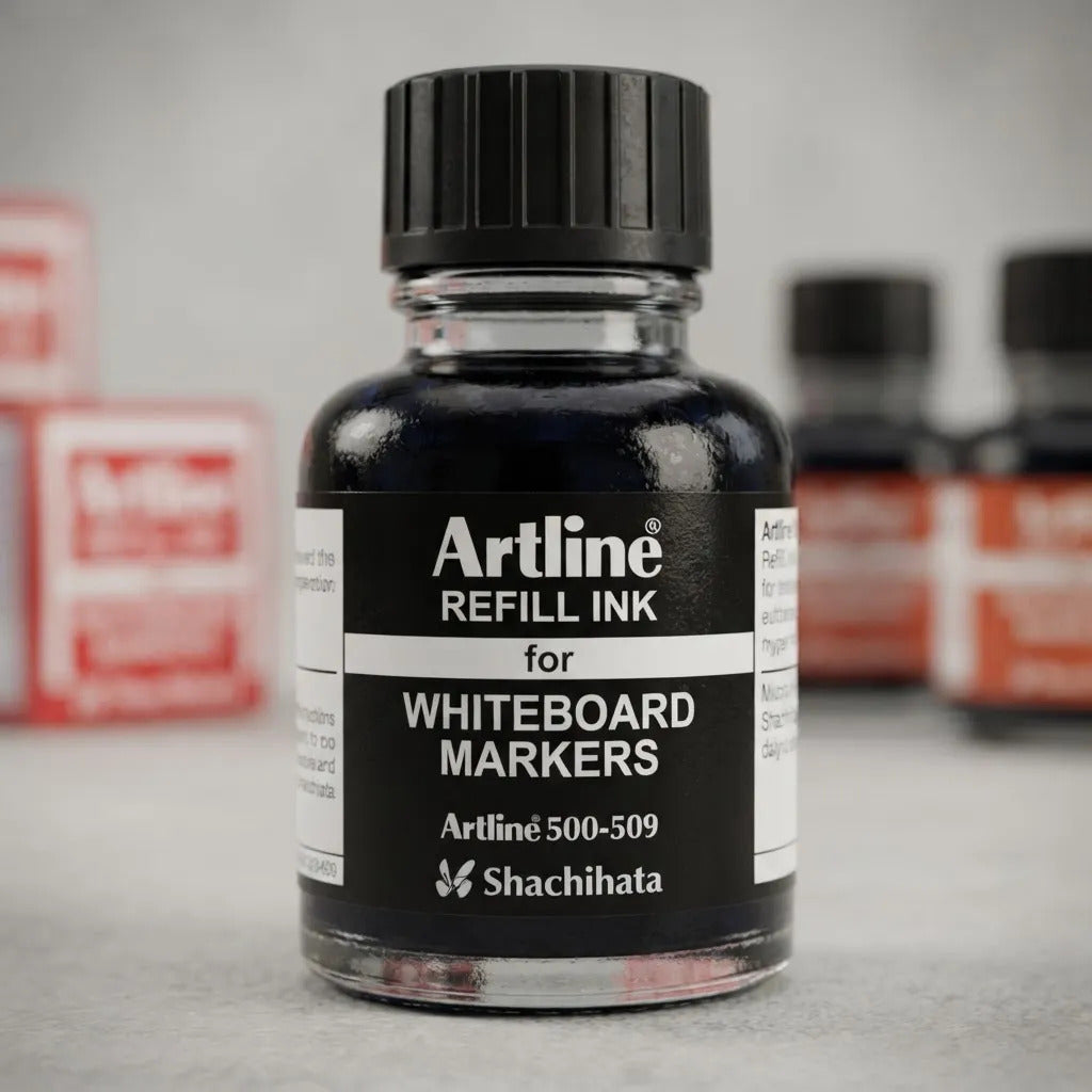 Tinta Negra para Plumones de Pizarra Artline 20 ml x6