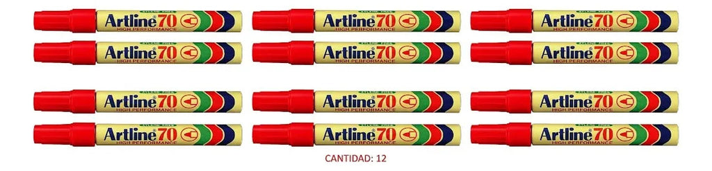 Marcador Permanente Artline 70 Rojo Pack 12u