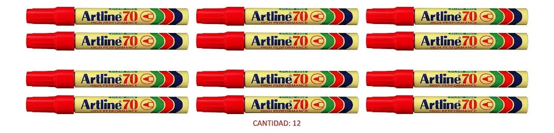 Marcador Permanente Artline 70 Rojo Pack 12u