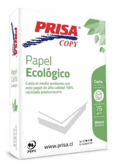 Papel Fotocopia Prisa Ecológico Carta 500 Hojas 75 g