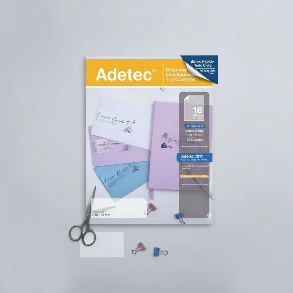 Etiqueta Adhesiva Transparente Adetec 106x35 Mm