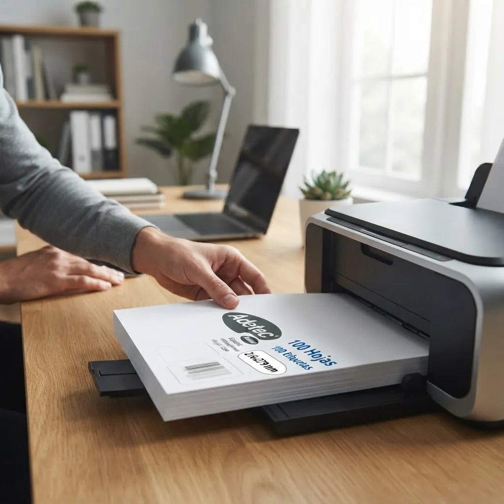 Papel Etiqueta Autoadhesiva Carta Adetec 100 Hojas