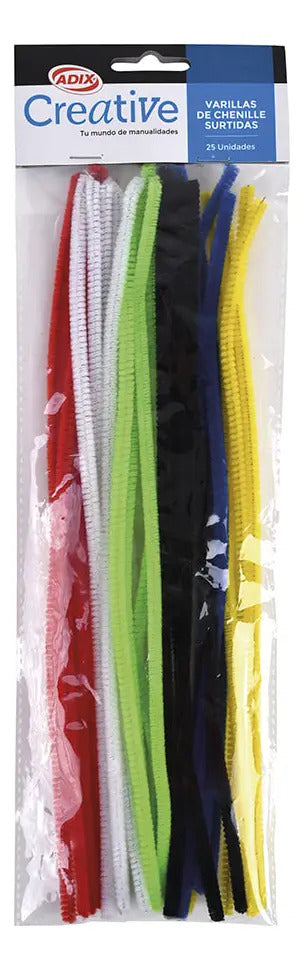 Limpiapipas de Colores Adix 0,6x30cm, Pack 25ud
