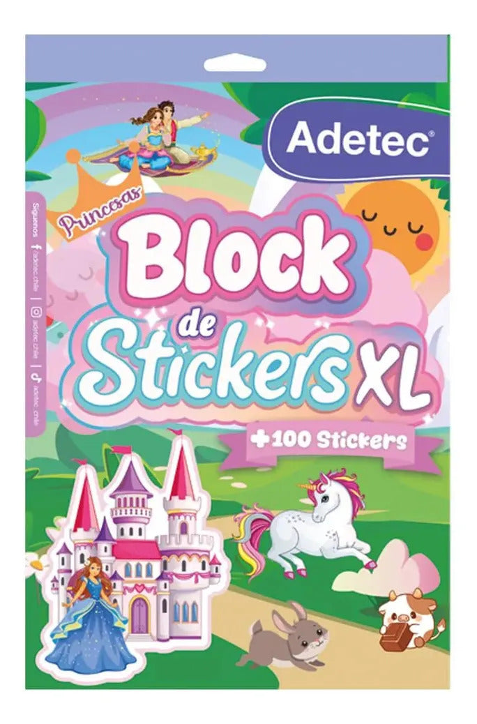 Pack 3 Blocks Stickers Niñas, Kawaii y Princesas Adetec