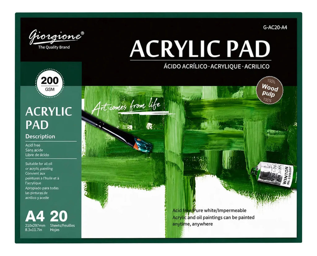 Block para Pintura Acrílica y Óleo Giorgione A4 200g