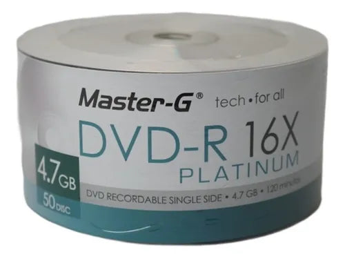 DVD-R Master G 16x 4.7GB Pack 50 - Alta Velocidad y Capacidad de Almacenamiento
