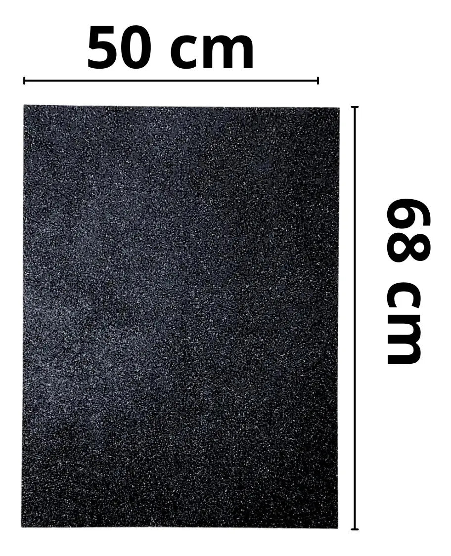 Pack 5 Pliegos de Cartulina con Glitter Negro 50x68 cm