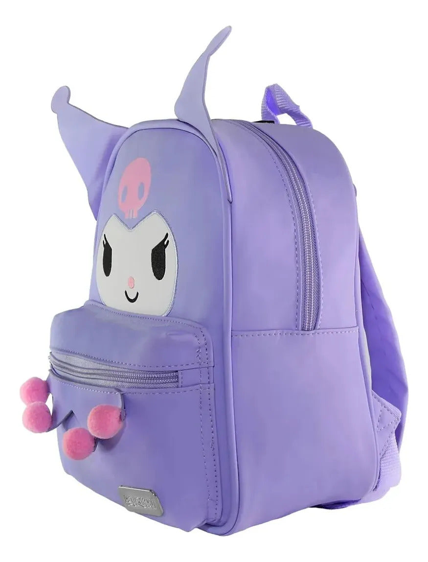 Mochila Escolar Kuromi Kawai 6.35L con Bolsillo