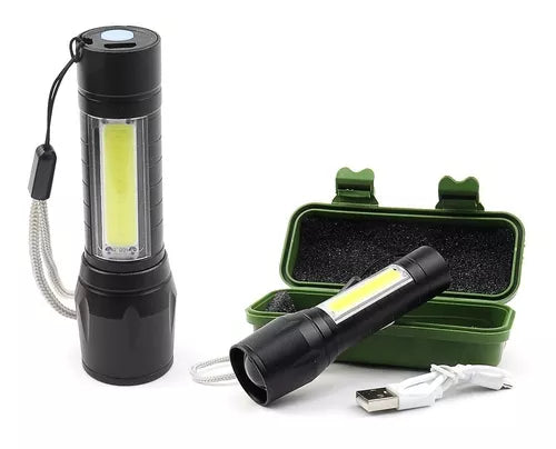 Mini Linterna Tactica Led Recargable Micro Usb Color De La Luz Blanco