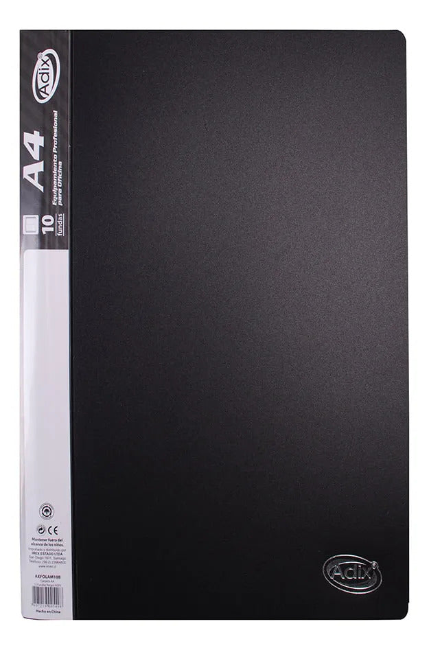 Carpeta Adix 10 Fundas A4, Lomo Personalizable