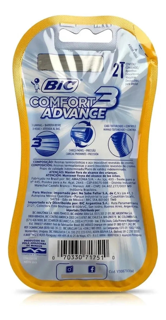 Maquinilla Bic Confort 3 Advance Pack x2