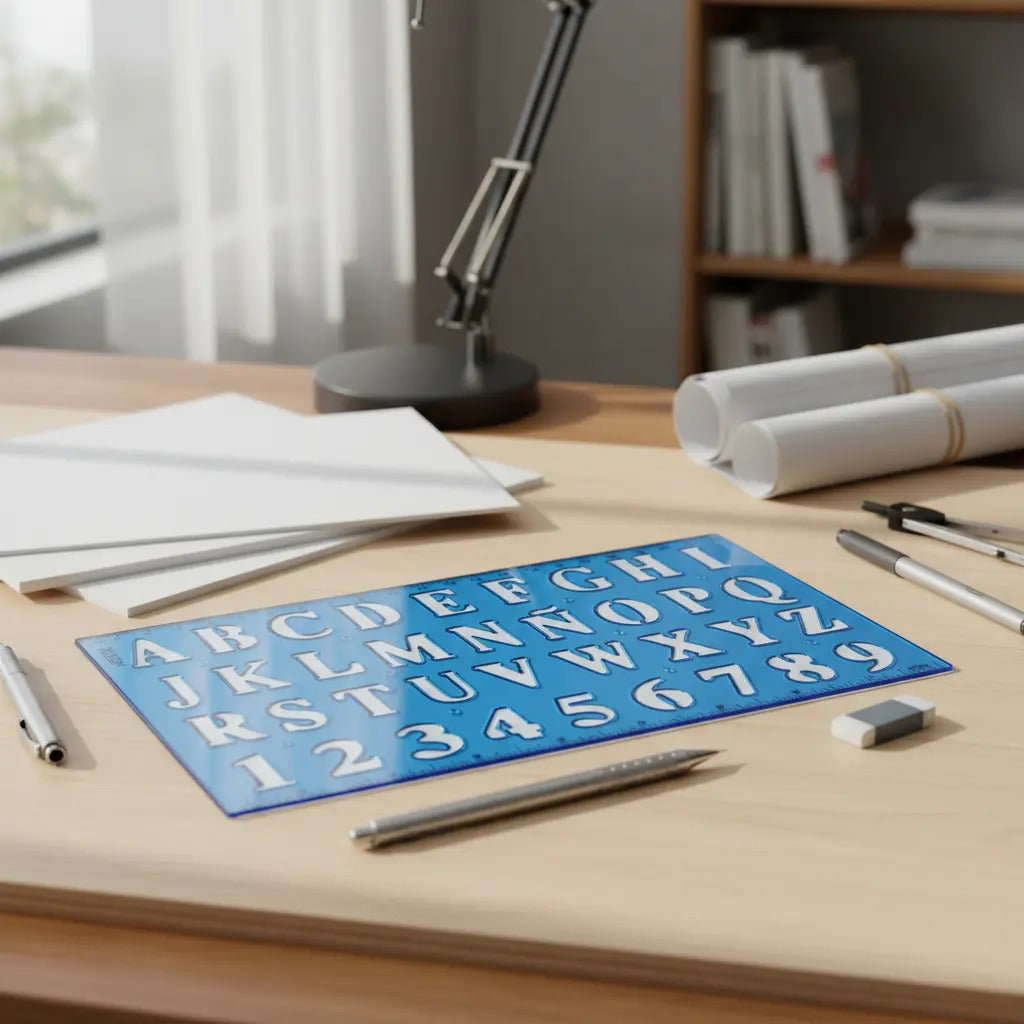 Normógrafo 22cm Letras y Números Neolite
