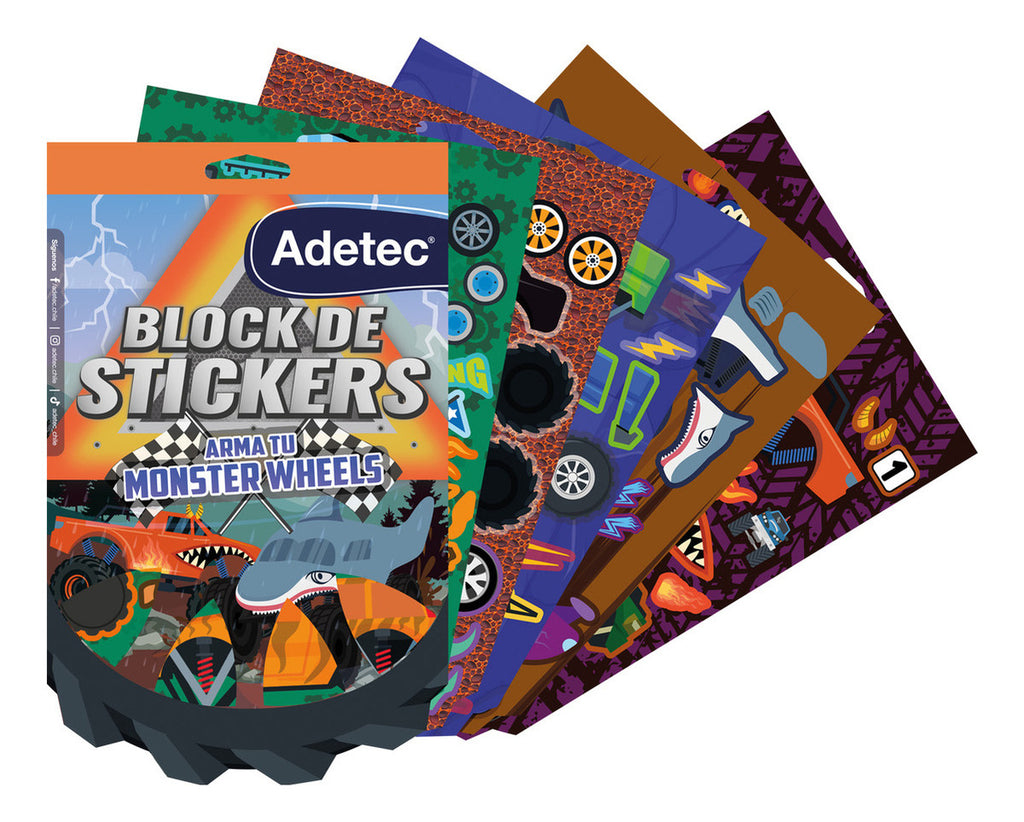 Block De Stickers para Monster Trucks Set Creativo Adetec