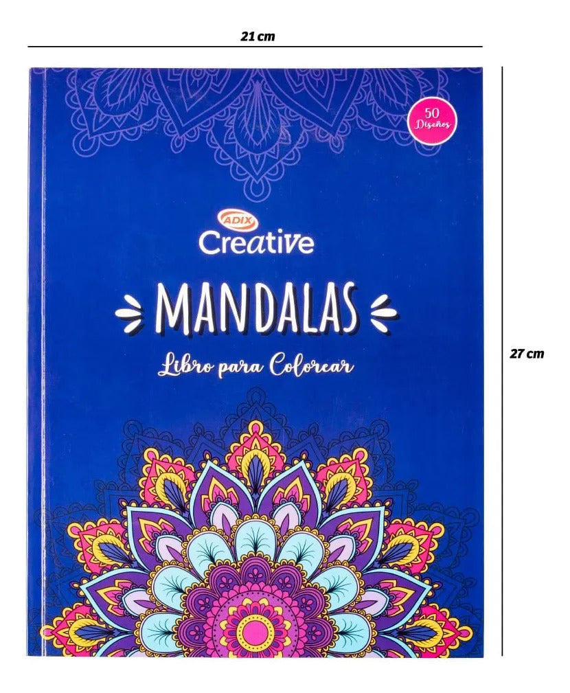 Libro para Colorear Mandalas Adix, 50 Páginas