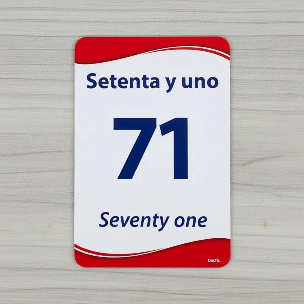 Flash Cards Números 0 al 100 Dactic 56 Piezas