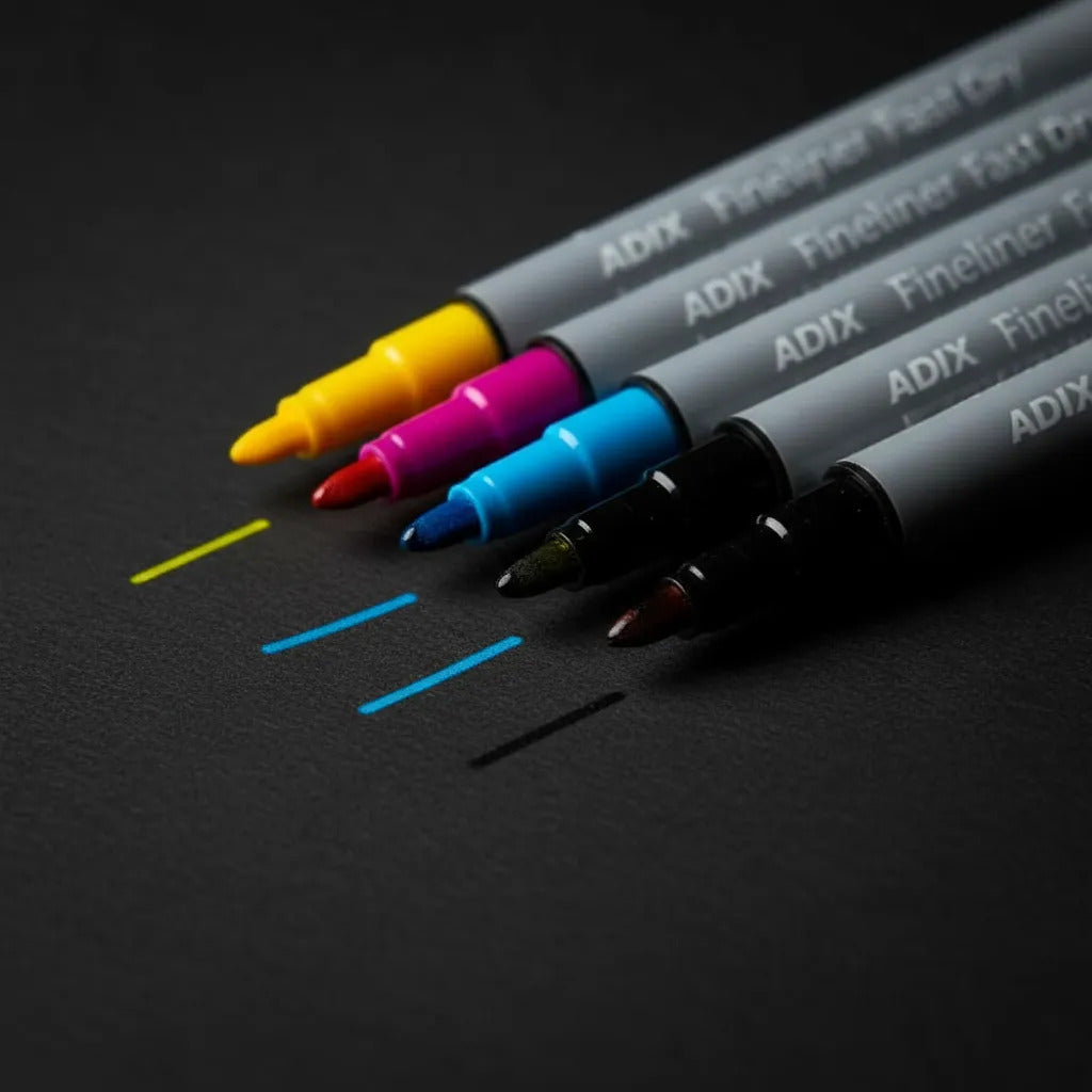 Fineliner Adix 12 Colores, Tecnología Dry Safe