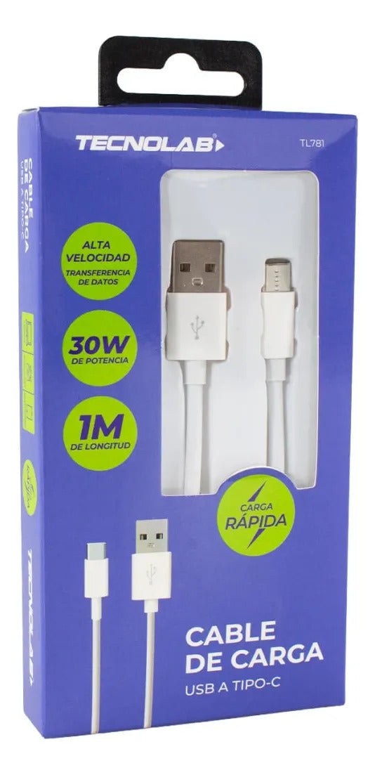 Cable 2.0 A C 30w 1 Metro - Tl781  Tecnolab