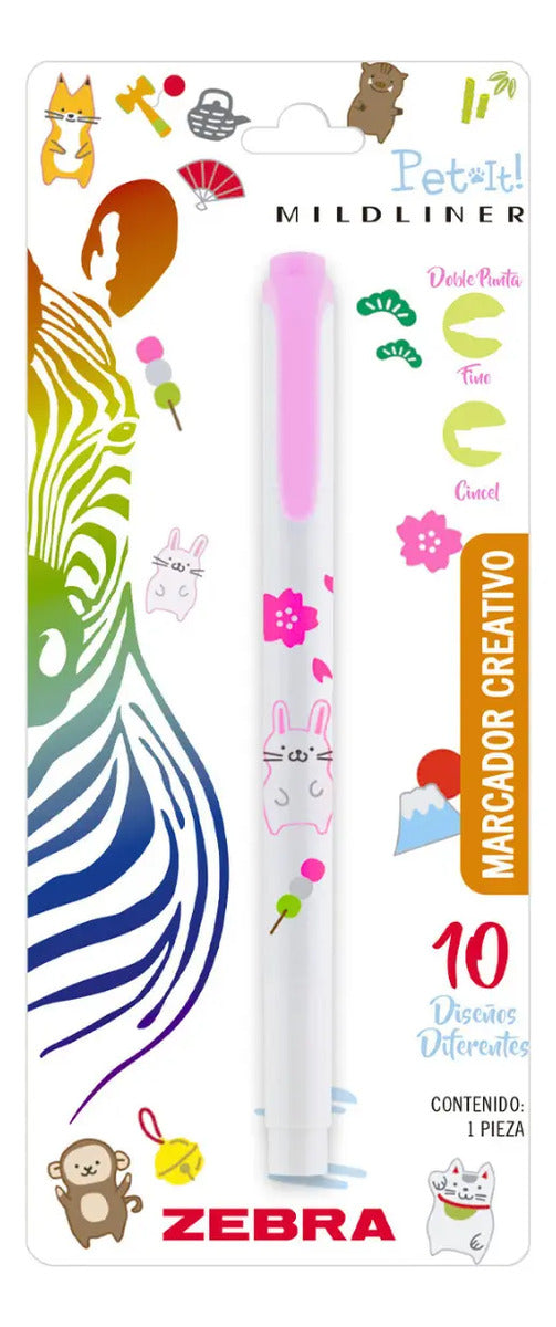 Marcador Mildliner Pet It Zebra Doble Punta Pastel