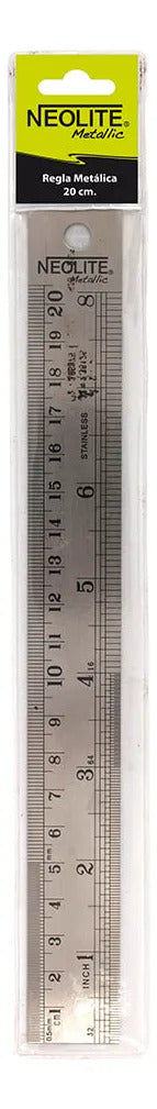 Regla Metálica 20cm Neolite Alta Resistencia