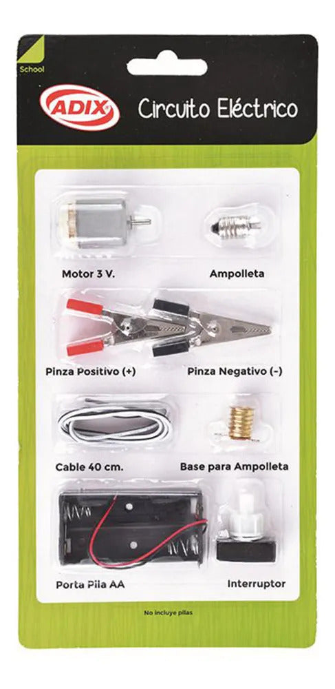 Kit Circuito Eléctrico Con Motor Didáctico Para Manualidades Escolares 8pza